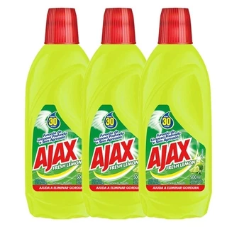 Kit com 3 Limpador Diluível Ajax Fresh Lemon 500ml Cada em Oferta na Shopee