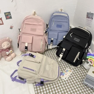 ins Mochila Escolar De Grande Capacidade Para Mulheres Estudantes Universitários Bolsa De Ombro Saco De Lona Ocasional Viagem