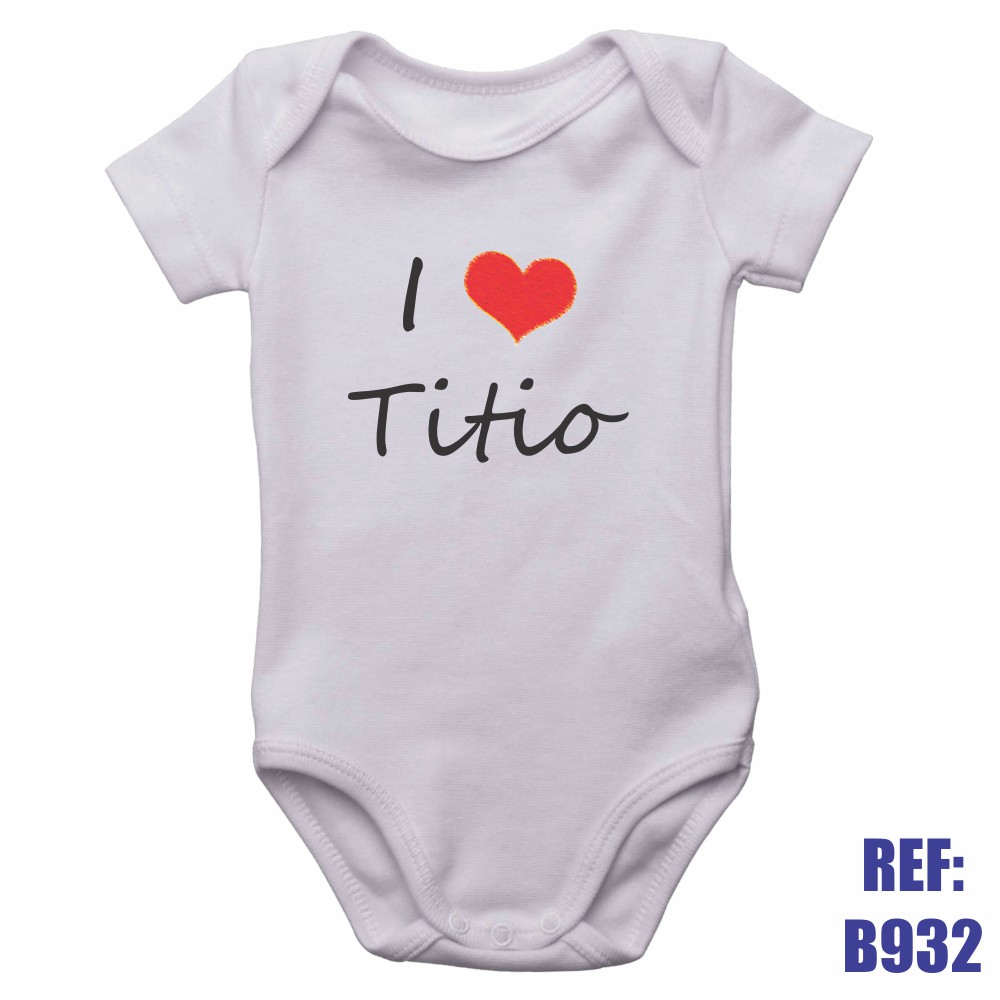 Body Infantil I Love Titio Tio Bebê Kids