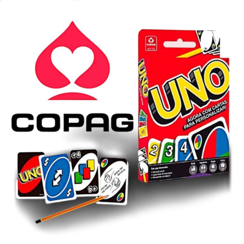 Jogo De Cartas Uno C/Cartas Para Personalizar Original Copag