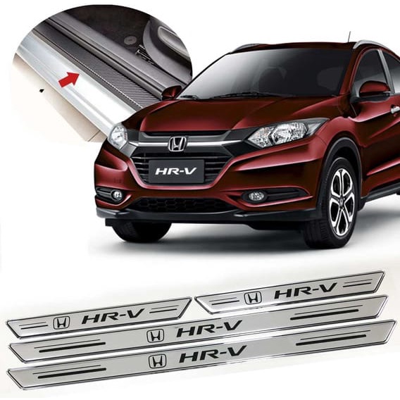 Soleira De Porta Platinum Honda Hrv Prata Resinado 4 pçs