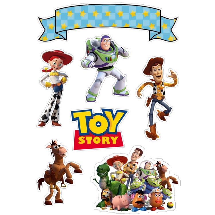 Topo Topper De Bolo Personalizado Toy Story Shopee Brasil