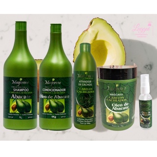 Kit Cabelos Cacheados Linha Profissional Shampoo 1l + Condicionador 1l+ Mascara 1Kg + Ativador de Cachos 500 e Reparador de Pontas 60ml
