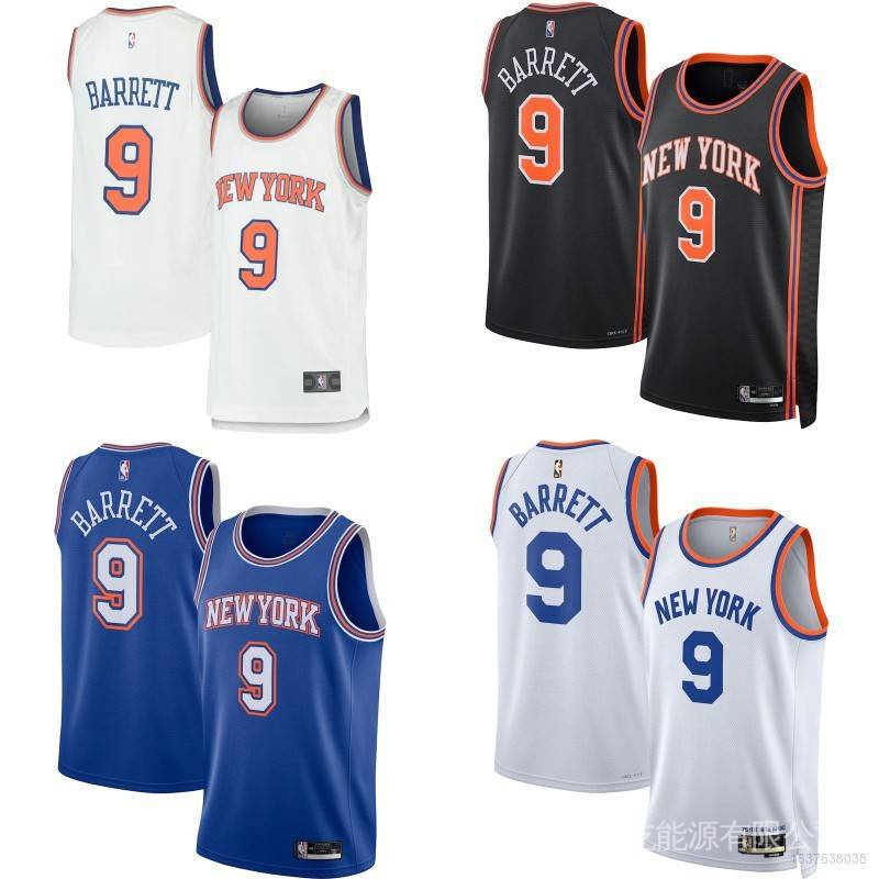 2022 Nba Jersey NewYork Knicks Barrett Randle Colete Esportivo Clássico Edição Comemorativa plus size Unissex Contato At
