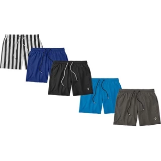 Kit 5 Shorts Bermudas Liso Lisa Masculino Tactel Básico