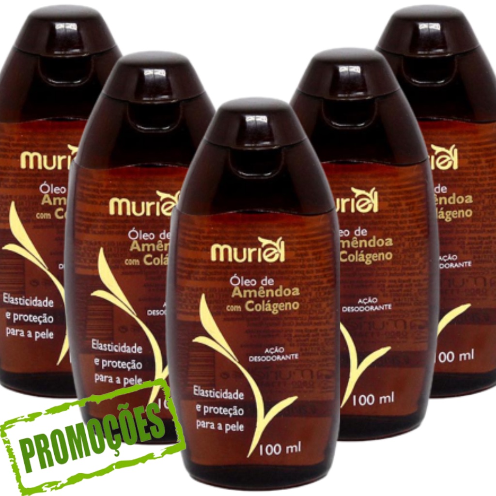 Kit 5un Oleo Amêndoa Com Colageno Remove Estrias Muriel 100ml | Shopee ...