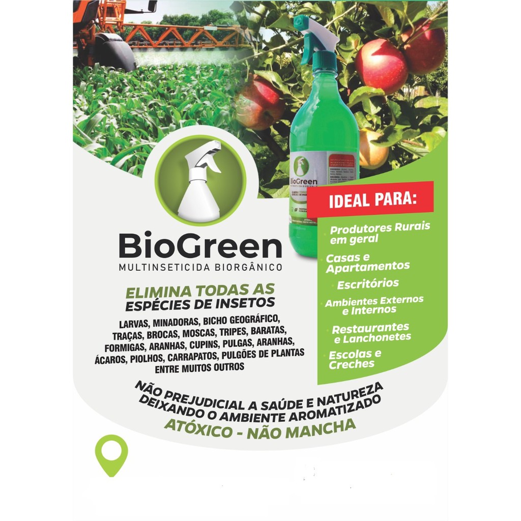 BioGreen Multinseticida Biorgânico Concentrado 01 litro | Shopee Brasil