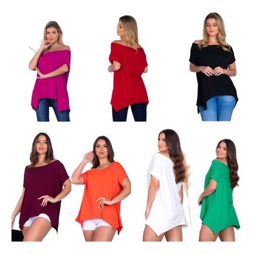 Kit 5 Blusas Femininas Atacado Soltinhas Viscolycra Revenda | Shopee Brasil