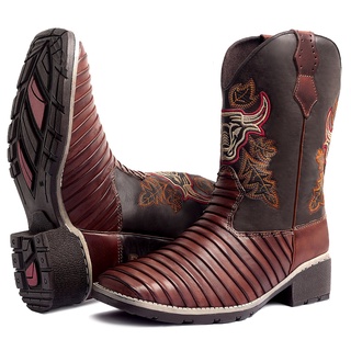 Bota Texana Country Masculina Couro Legítimo Cano Longo Franboots 803