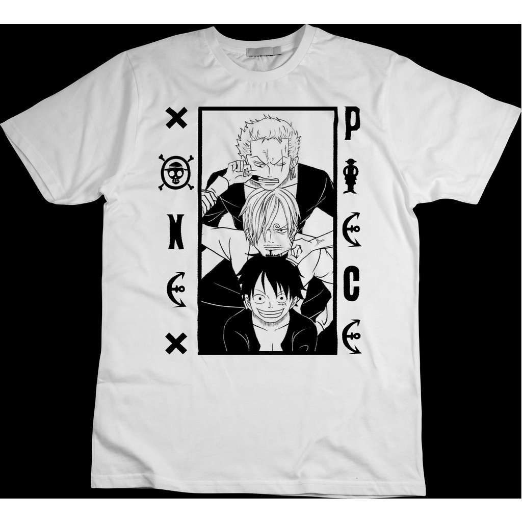 Camiseta de Anime One Piece Camiseta Luffy Sanji e Zoro Blusa