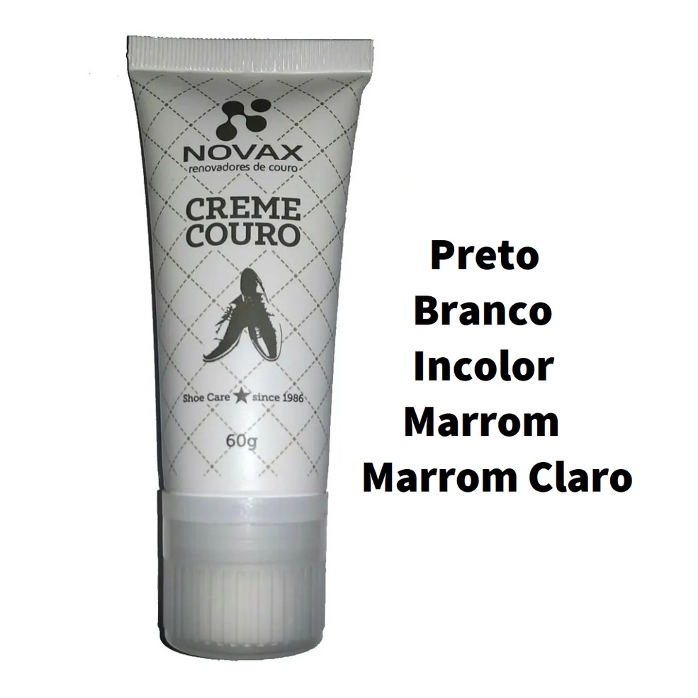 Creme Couro 60g Hidratante E Renovador De Couro - Bisnaga - Preto - Branco - Incolor - Marrom - Marrom Claro