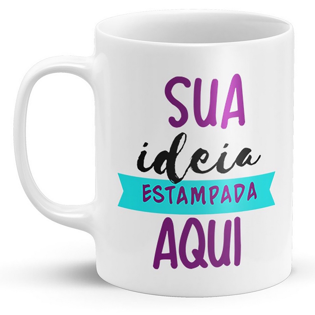 Caneca Branca Personalizada Foto Imagem Logo Arte