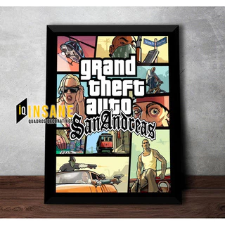 Quadro Poster Gta San Andreas Com Moldura A3 45x33