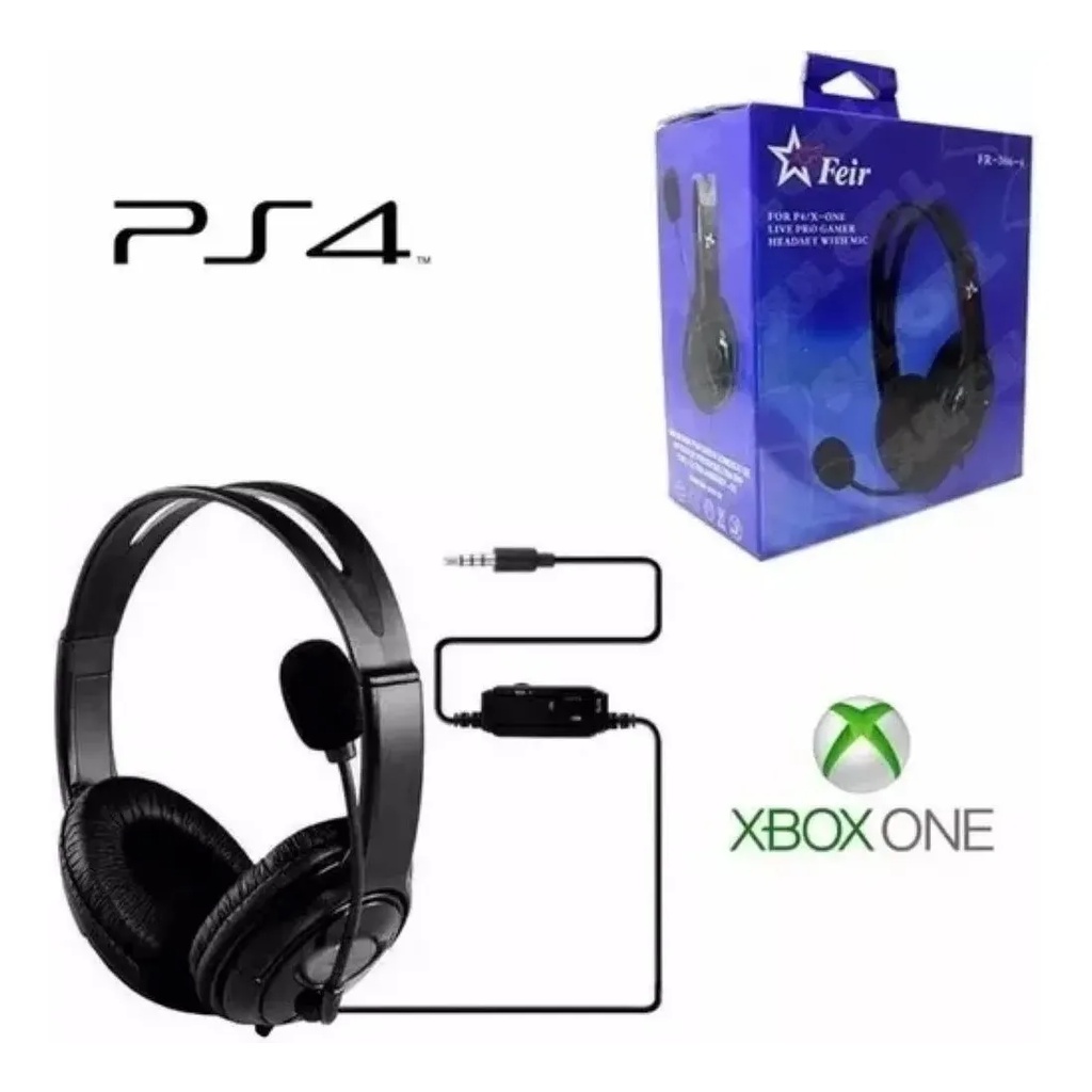 Kikc Fone de ouvido para jogos PS4 com microfone para Xbox One