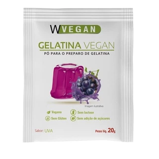 Gelatina Vegan 20g Sabor Uva WVegan Vegano Agar Agar