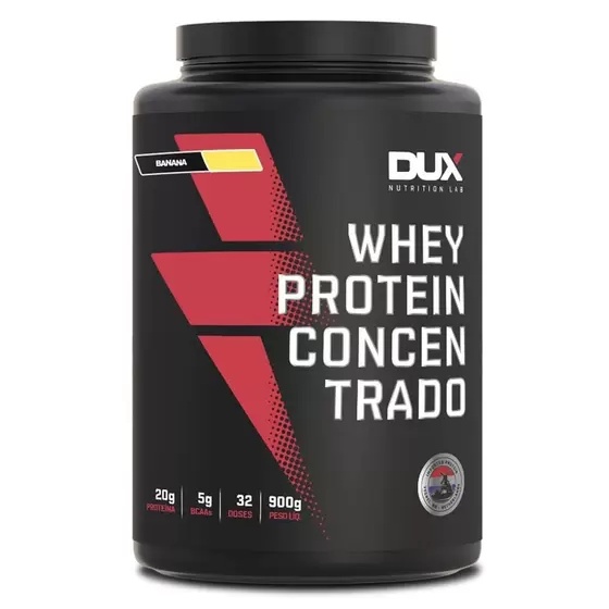 Whey Protein Concentrado 900G Sabor Banana Dux Nutrition Lab