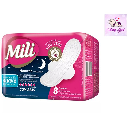 Absorvente Noturno Mili Fluxo Super Intenso Pós-Parto e Pós-Cirurgico ...