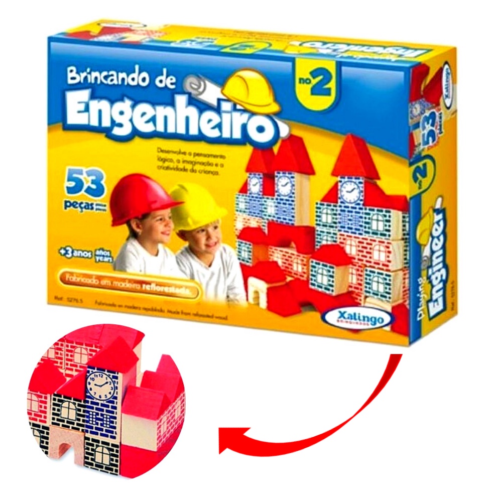 Blocos de Montar Castelinho 60 Peças de Madeira Brinquedo Jogo Infantil  Educativo Blokitos - Pais e filhos - Brinquedos de Montar e Desmontar -  Magazine Luiza