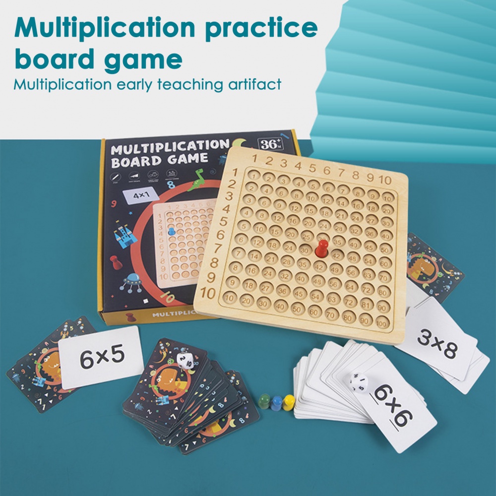 Madeira montessori multiplicação jogo de tabuleiro crianças aprendizagem  brinquedos educativos matemática contagem cem placa interativa brinquedo