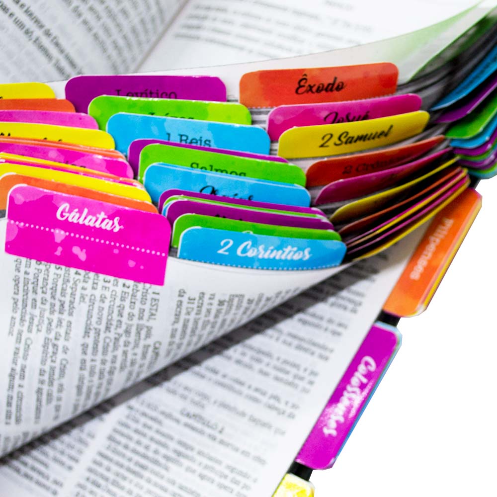 Abas Adesivas Para Bíblia Marcador Índice Arco Íris