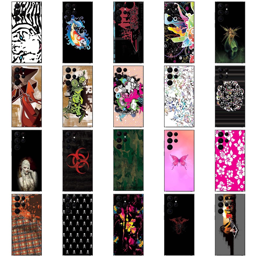 Capa Adesivo Skin047 a 264 Verso Para Samsung Galaxy S22 Ultra 5G