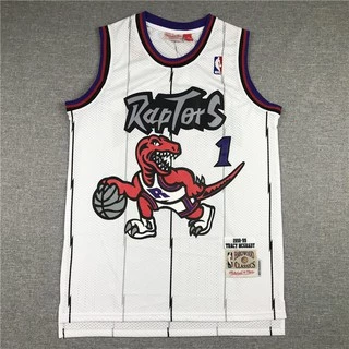 Camisa Nba Toronto Raptors No . 1 Mcgrady Jersey Colete Esportivo Etiqueta Retrô Branca