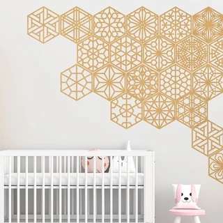 Kit 27 placas Cobogó hexagonal - colméia / elemento vazado mdf cru