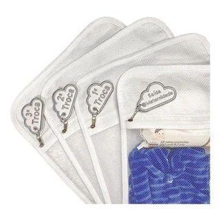 Saquinho Maternidade C/Tag Bordado Pedido Personalizado (4 unidades) em Oferta na Shopee