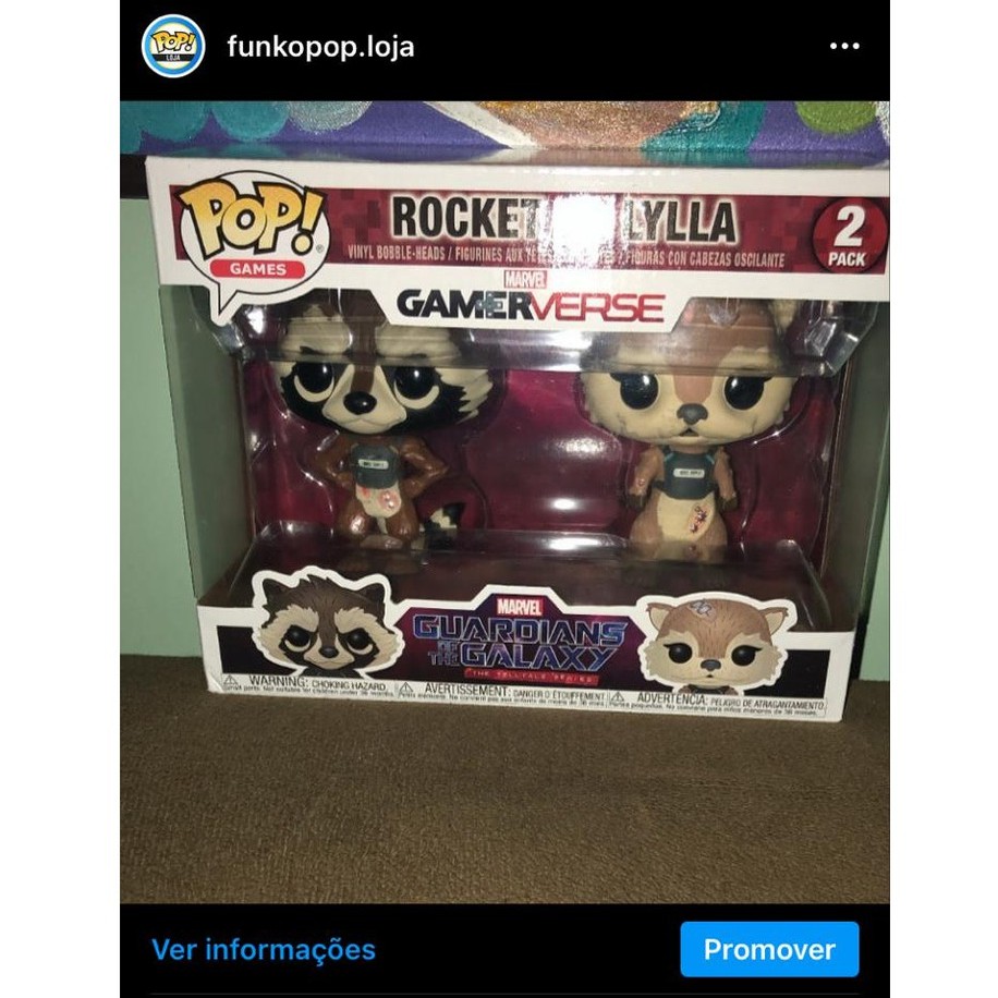 Funko Pop 2 Pack Rocket And Lylla Marvel Gameverse Original Shopee Brasil