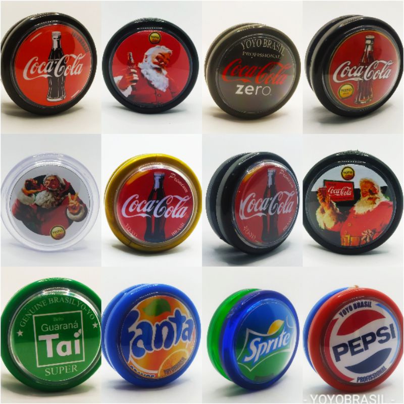 4 yoyo (ioiô,yo-yo) Profissional Coca Cola Fanta Sprite Retrô Coleção  YOYOBRASIL Personalizados + 6 Cordas