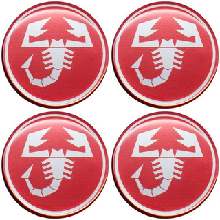 Emblema Adesivo Calota Abarth 3d Resinado - Kit 4 Unid