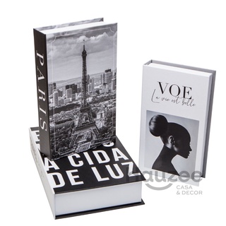 Conjunto Caixa Porta Objetos/Livro Decorativa Luxo - Voe