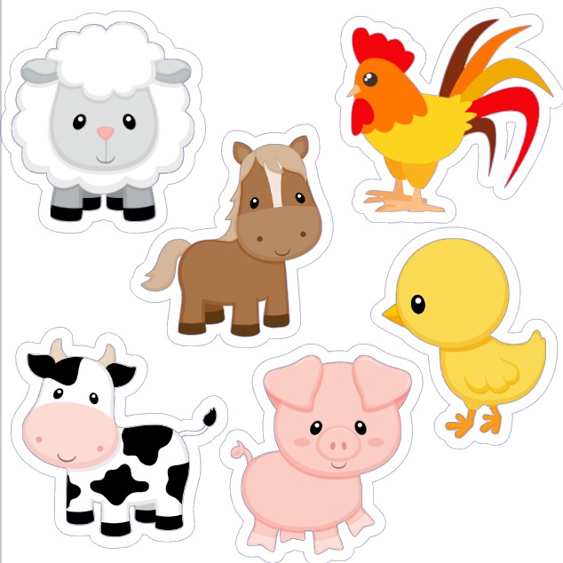 50 Apliques Fazendinha Animais Toppers Tags Tubetes Docinhos Doces Festa Enfeites para Aniversário QUALQUER TEMA