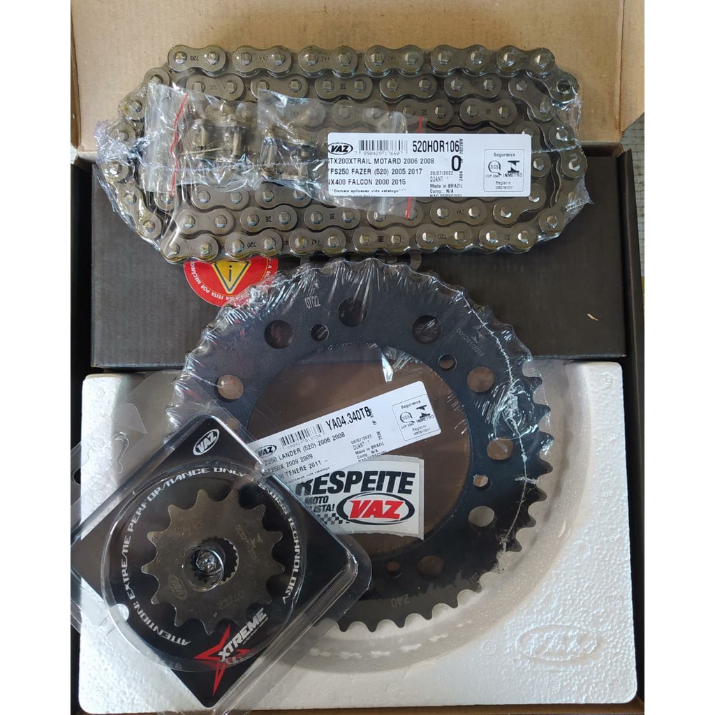 Kit Relação Xtz 250 Lander Motard Tenere 250 Vaz Com Retentor