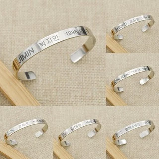 Pulseira KPOP BTS De metal Titânio Para Homens E Mulheres