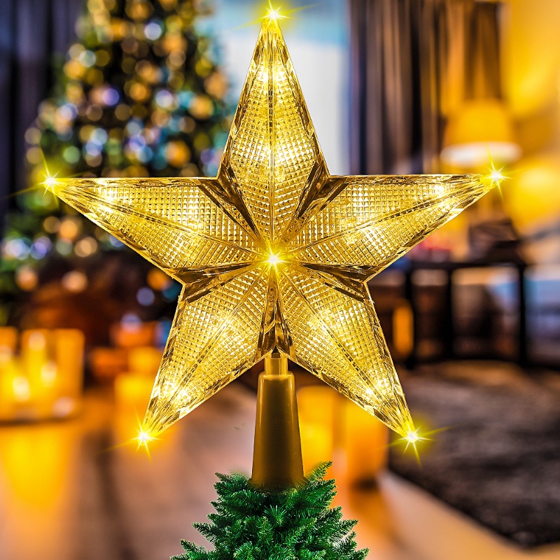 Pentagrama Árvore De Natal Lâmpada Colorida Decoração LED Estrela Brilhante Festa De Casamento De Casa
