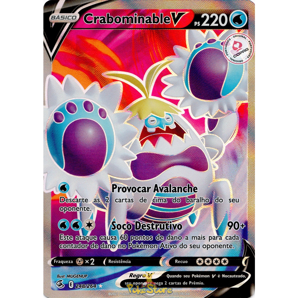 Carta Pokemon Crabominable V Portugus Card Original Copag | Shopee Brasil