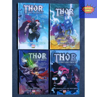 Coleção Thor por Jason Aaron - Completo em 4 Volumes (+600 páginas, Nova Marvel Deluxe, Panini Marvel Comics, Carniceiro Deuses Bomba Divina)