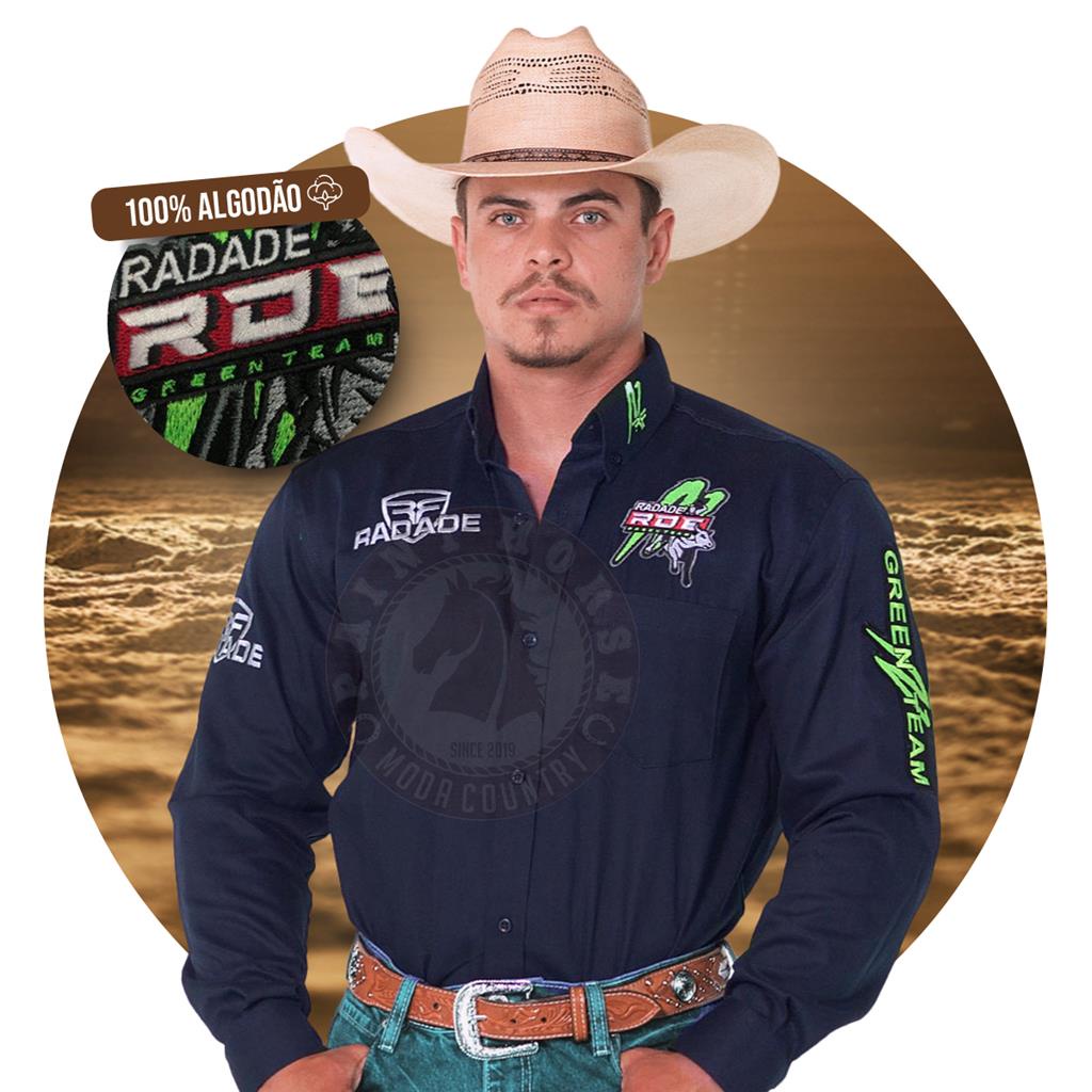 camisa country radade manga longa rodeio cowboy masculina festa algodao ...