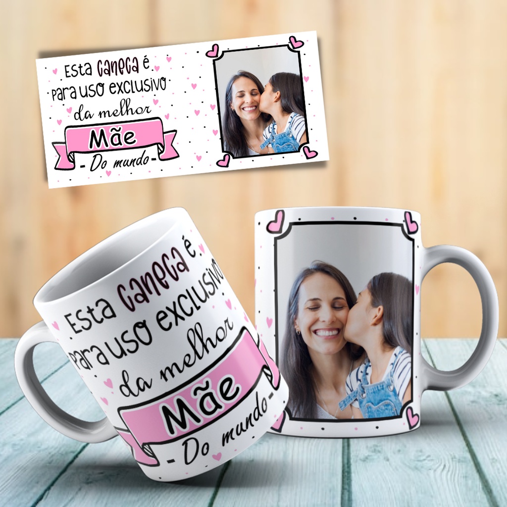 Caneca Porcelana Personalizada para Mãe com foto | Shopee Brasil