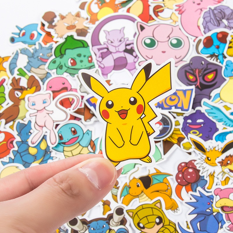 50/100 Pçs Adesivos Kawaii Pikachu Anime Pokemon
