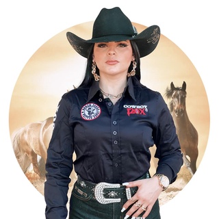 Camisa Country Feminina Cowboy Rodeio Bordada Manga Longa Cavalgada