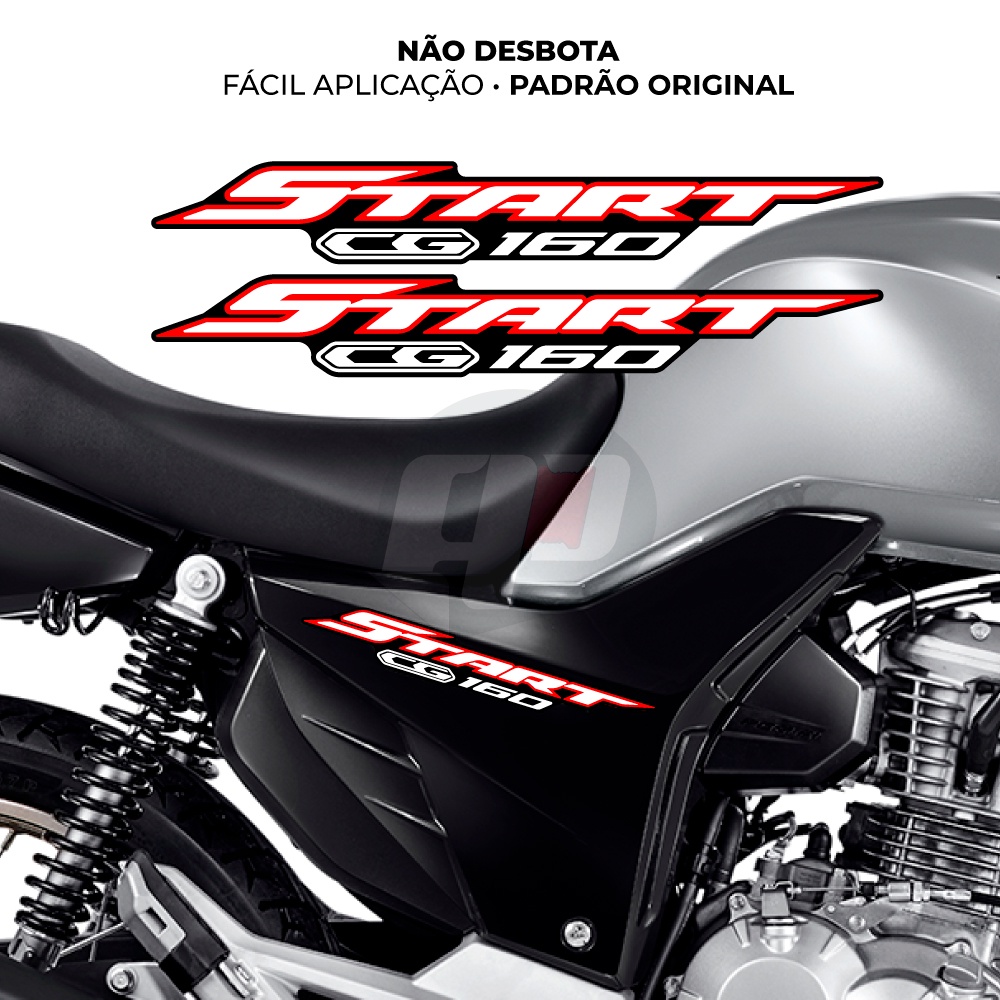 Kit Adesivos/Faixas HONDA CG Start 160 2022 -Branco e Vermelho | Shopee ...