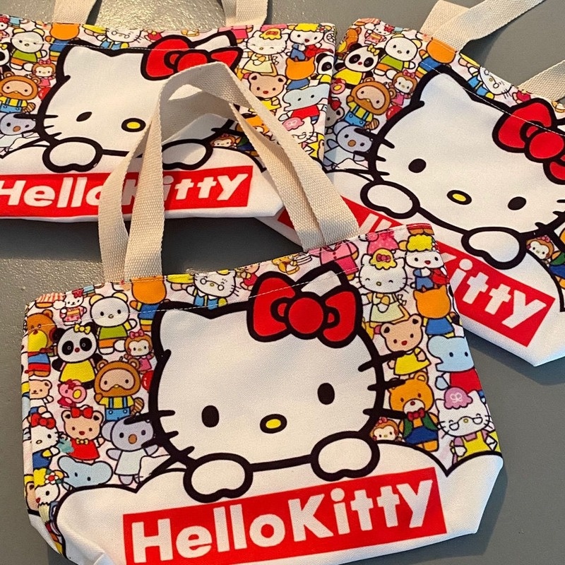 Hello Kitty Saco De Lona Para Desenho Animado KT Ombro Portátil Leve ...