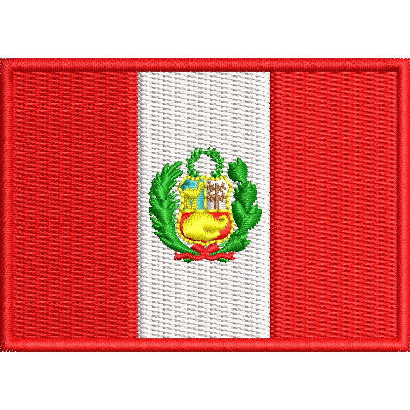 Patch Cordado Bandeira do Peru 7cm x 5cm P/ Costurar Motociclista ...