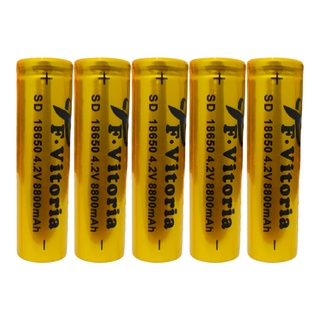 Kit 5 Baterias Recarregáveis 18650 4.2v 8800mah Para Lanterna Led