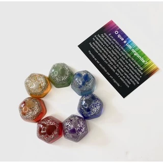 Orgonite 7 Chakras 2,5 cm Equilíbrio Alinhamento de Energia