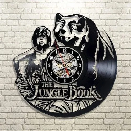 Mogli o menino lobo - Relógio Disco De Vinil Decoração