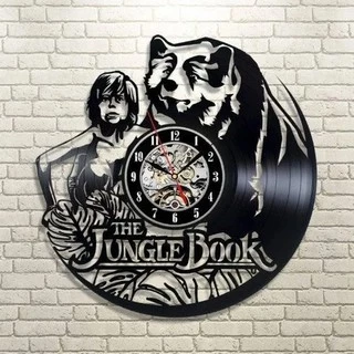 Mogli o menino lobo - Relógio Disco De Vinil Decoração