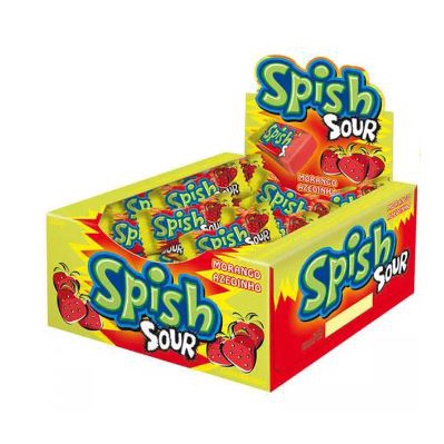 Chiclete Spish Sour Sabor Morango Azedinho 225g c/50 unds